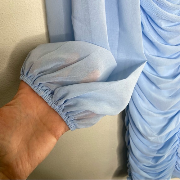 HELLO MOLLY PARTY IT UP ONE SLEEVE DRESS BLUE - Picture 8 of 8